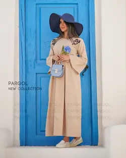 پیراهن مدل مهتاب- رنگ کرم