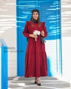 پیراهن مدل قاصدک- رنگ زرشکی