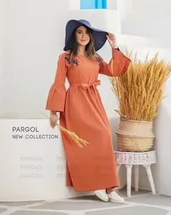 پیراهن مدل مهتاب- رنگ آجری