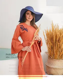 پیراهن مدل مهتاب- رنگ آجری