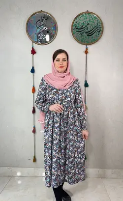 پیراهن مدل لیانا، سورمه‌ای گل دار