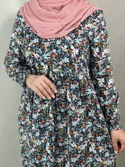 پیراهن مدل لیانا، سورمه‌ای گل دار