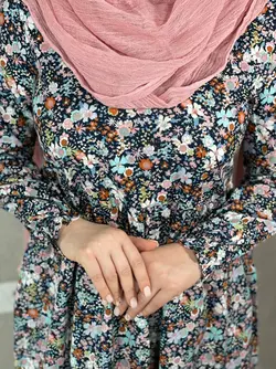 پیراهن مدل لیانا، سورمه‌ای گل دار