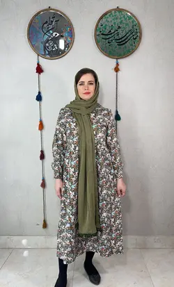 پیراهن مدل لیانا، سبز گل‌دار