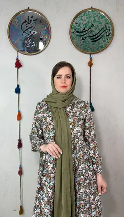 پیراهن مدل لیانا، سبز گل‌دار