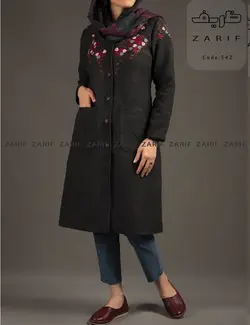 پالتو مدل ارغوان رنگ زغالی