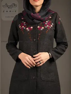 پالتو مدل ارغوان رنگ زغالی
