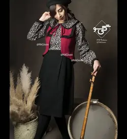 ژیله پیراهن مدل طلوع، رنگ مشکی و زرشکی