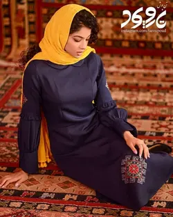 پیراهن ژیله مدل سابینا- رنگ سورمه‌ای