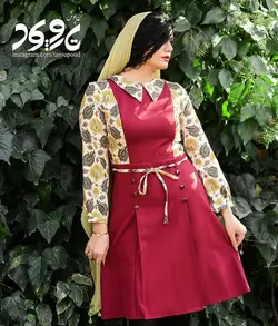 پیراهن مدل ترنج، رنگ زرشکی