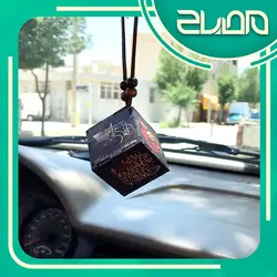 آویز ماشین طرح مکعب چوبی