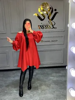 پیراهن آستین پفی کد1010