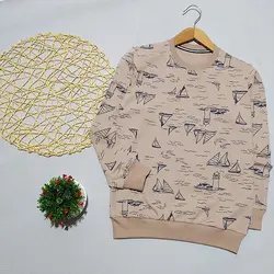 بلوز تک پسرانه طرح موج و قایق کد 1834