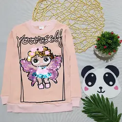 بلوز تک دخترانه طرح فرشته پولک برگردی کد 1561