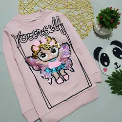 بلوز تک دخترانه طرح فرشته پولک برگردی کد 1561