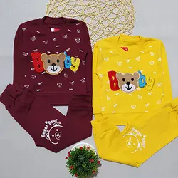 بلوز شلوار پسرانه طرح خرس گلدوزی baby کد 1663
