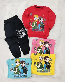 بلوز شلوار دخترانه طرح السا آنا کد 1588