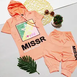 تيشرت شلوارک کلاهدار دخترانه خارجي طرح پولک برگردي ستاره کد 1393