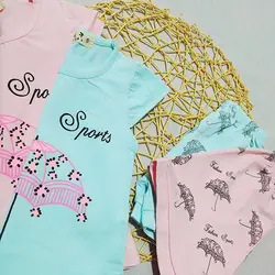 تيشرت شورت دخترانه خارجي طرح چتر کد 1395