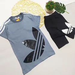 تيشرت شلوارک پسرانه سه خط آديداس کد 1403