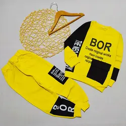 ست بلوز شلوار پسرانه جیب دار طرح BOR کد 1867