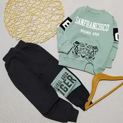 ست بلوز شلوار پسرانه مدل جیب کانگورویی طرح ببر کد 1972