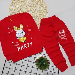 ست بلوز شلوار دخترانه طرح خرگوش پولک دوزی party کد 1661