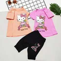 ست تيشرت شلوارک دخترانه مدل هلو کيتي کد 1325