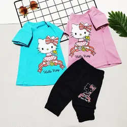 ست تيشرت شلوارک دخترانه مدل هلو کيتي کد 1325