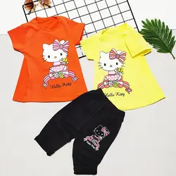 ست تيشرت شلوارک دخترانه مدل هلو کيتي کد 1325