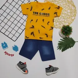 ست تيشرت و شلوارک پسرانه cross کد 1134