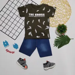ست تيشرت و شلوارک پسرانه cross کد 1134