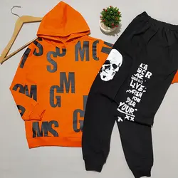 ست هودی شلوار پسرانه چاپ حروف الفبا انگلیسی کد 1943