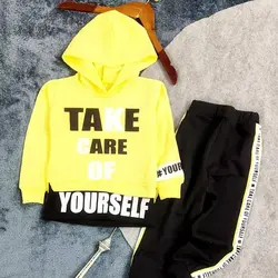 ست هودی شلوار پسرانه پایین تیکه خور چاپ take کد 1739