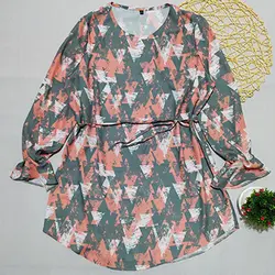 شوميز حرير زنانه آستين عروسکي طوسي گلبهي کد 1528