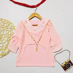 شومیز حریر دخترانه یقه هفت پایین ساده کد 1947