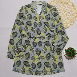 شومیز زنانه 5 دکمه طرح برگ کد 01671