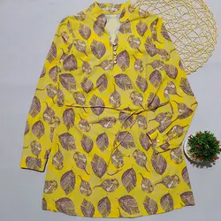 شومیز زنانه 5 دکمه طرح برگ کد 01671