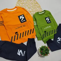 ست بلوز شلوار پسرانه طرح پنج جيب نما کد 1538