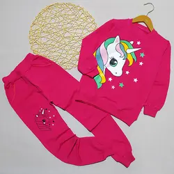 ست بلوز شلوار دخترانه طرح اسب تک شاخ و ستاره کد 1816