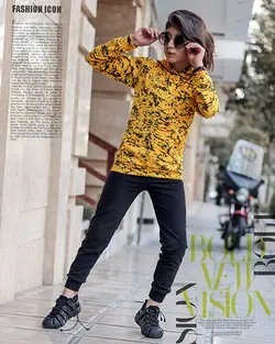 ست هودی شلوار پسرانه طرح آبرنگی  کد 1603
