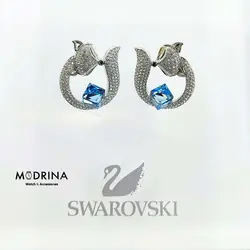 گوشواره مکعب سواروسکی Swarovski