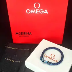 دستبند امگا کنفی سورمه ای 007