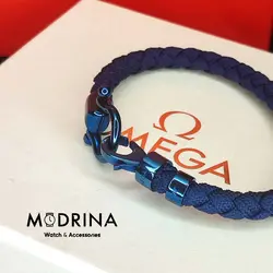 دستبند امگا کنفی سورمه ای 007