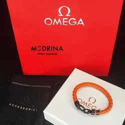 دستبند امگا کنفی نارنجی مشکی 007