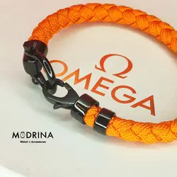 دستبند امگا کنفی نارنجی مشکی 007