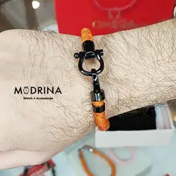 دستبند امگا کنفی نارنجی مشکی 007