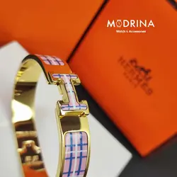 دستبند زنانه هرمس (Hermes) طرح دار صورتی