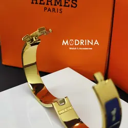 دستبند زنانه هرمس (Hermes) طرح دار سورمه ای