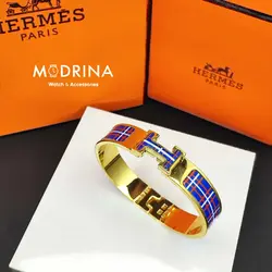دستبند زنانه هرمس (Hermes) طرح دار آبی - قرمز